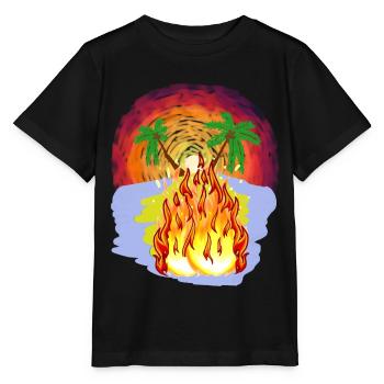 Sommer Hitze feurig heiß Sommerzeit Klima Insel - Stanley/Stella Kinder T-Shirt MINI CREATOR  - Schwarz - Vorne - Mikhail (115cm)