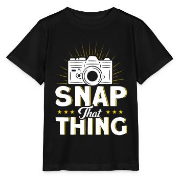 Cameraman Gift for Photographer - Stanley/Stella MINI CREATOR Kids’ T-Shirt - black - Front - Mikhail (115cm)