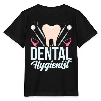 Hygiénistes dentaires Équipe d’hygiène dentaire Dentiste - T-shirt bio MINI CREATOR Stanley/Stella Enfant - noir - Devant - Mikhail (115cm)