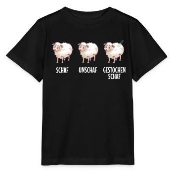 Fotografie Schafe und Schafe gestochen Schafe - Stanley/Stella Kinder T-Shirt MINI CREATOR  - Schwarz - Vorne - Mikhail (115cm)