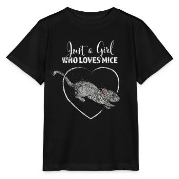 Juste une fille qui aime souris souris souris souris souris souris - T-shirt bio MINI CREATOR Stanley/Stella Enfant - noir - Devant - Mikhail (115cm)