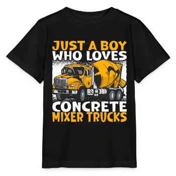 Pavé en béton Juste un garçon qui aime le béton - T-shirt bio MINI CREATOR Stanley/Stella Enfant - noir - Devant - Mikhail (115cm)