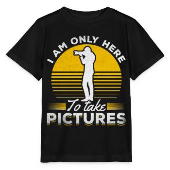 Photographe Je ne suis là que pour prendre des photos - T-shirt bio MINI CREATOR Stanley/Stella Enfant - noir - Devant - Mikhail (115cm)
