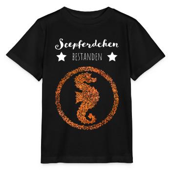 Seepferdchen Seepferd Bestanden Abzeichen Geschenk - Stanley/Stella Kinder T-Shirt MINI CREATOR  - Schwarz - Vorne - Mikhail (115cm)