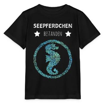 Seepferdchen Bestanden Abzeichen Tauchen Geschenk - Stanley/Stella Kinder T-Shirt MINI CREATOR  - Schwarz - Vorne - Mikhail (115cm)
