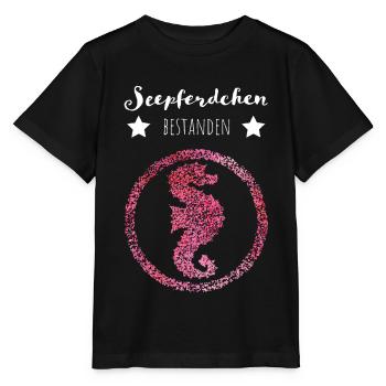 Seepferdchen Bestanden Abzeichen Geschenk - Stanley/Stella Kinder T-Shirt MINI CREATOR  - Schwarz - Vorne - Mikhail (115cm)
