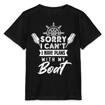 Malheureusement, je ne peux pas avoir de plans avec mon bateau - T-shirt bio MINI CREATOR Stanley/Stella Enfant - noir - Devant - Mikhail (115cm)
