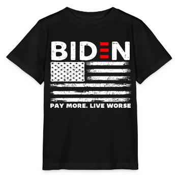 Biden Pay More Live Worse - Stanley/Stella MINI CREATOR Kids’ T-Shirt - black - Front - Mikhail (115cm)
