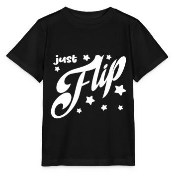 Just Flip - Tumble Funny Cheerleading Design - T-shirt bio MINI CREATOR Stanley/Stella Enfant - noir - Devant - Mikhail (115cm)