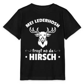 Lederhosen Trachten I Meine Lederhosn trogt no da - Stanley/Stella Kinder T-Shirt MINI CREATOR  - Schwarz - Vorne - Mikhail (115cm)