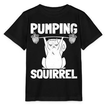 Pumping Squirrel Powerlifting Squirrel - Stanley/Stella MINI CREATOR Kids’ T-Shirt - black - Front - Mikhail (115cm)