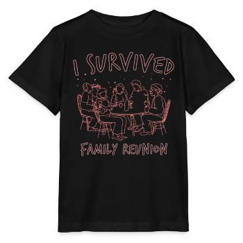 I survived a family reunion team family - Stanley/Stella MINI CREATOR Kids’ T-Shirt - black - Front - Mikhail (115cm)