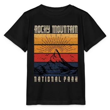 Rocky Mountain National Park Hiking Camping Nature - Stanley/Stella MINI CREATOR Kids’ T-Shirt - black - Front - Mikhail (115cm)