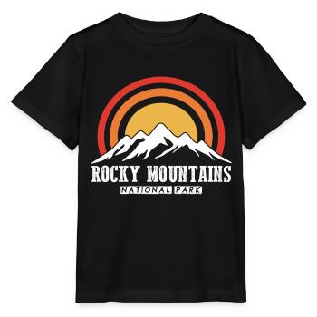 National Park Hiking Rocky Mountains Souvenir Camp - Stanley/Stella MINI CREATOR Kids’ T-Shirt - black - Front - Mikhail (115cm)