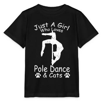 Pole Dancing - Nur ein Mädchen, das Pole Dance & - Stanley/Stella Kinder T-Shirt MINI CREATOR  - Schwarz - Vorne - Mikhail (115cm)