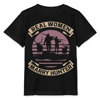 Mariage de chasseur de chasseurs de cerfs de Buck - T-shirt bio MINI CREATOR Stanley/Stella Enfant - noir - Devant - Mikhail (115cm)