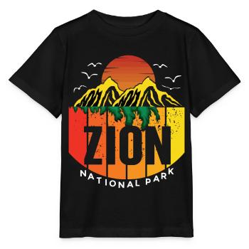 Parc national de Zion Utah Canyon Souvenir Hiking Cam - T-shirt bio MINI CREATOR Stanley/Stella Enfant - noir - Devant - Mikhail (115cm)
