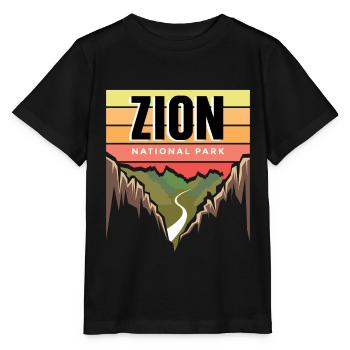 National Park Souvenir Utah Zion Canyon Nature Wall - Stanley/Stella MINI CREATOR Kids’ T-Shirt - black - Front - Mikhail (115cm)