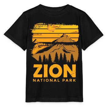 Utah Zion Canyon National Park Nature Hiking Campin - Stanley/Stella MINI CREATOR Kids’ T-Shirt - black - Front - Mikhail (115cm)