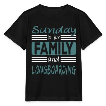 Sunday is for family and Longboarding Spruch - Stanley/Stella Kinder T-Shirt MINI CREATOR  - Schwarz - Vorne - Mikhail (115cm)