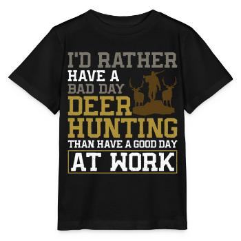 Chasseur de cerfs buck J’aurais - T-shirt bio MINI CREATOR Stanley/Stella Enfant - noir - Devant - Mikhail (115cm)