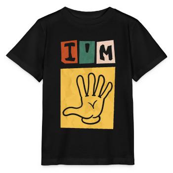 5 Birthday Boy Girl I am 5 years hand - Stanley/Stella MINI CREATOR Kids’ T-Shirt - black - Front - Mikhail (115cm)