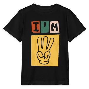3 Birthday Boy Girl I am 3 years hand - Stanley/Stella MINI CREATOR Kids’ T-Shirt - black - Front - Mikhail (115cm)
