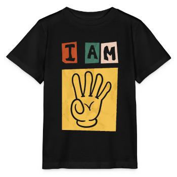 4 Anniversaire Garçon Fille Je suis 4 ans main - T-shirt bio MINI CREATOR Stanley/Stella Enfant - noir - Devant - Mikhail (115cm)