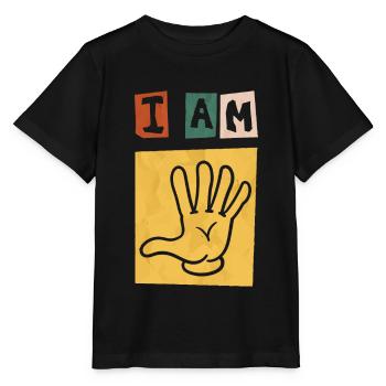 5 Birthday Boy Girl I am 5 years hand - Stanley/Stella MINI CREATOR Kids’ T-Shirt - black - Front - Mikhail (115cm)