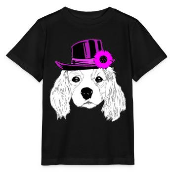 Fantasy Dog Head Gentleman Chapeau Mister Dog Kids - T-shirt bio MINI CREATOR Stanley/Stella Enfant - noir - Devant - Mikhail (115cm)