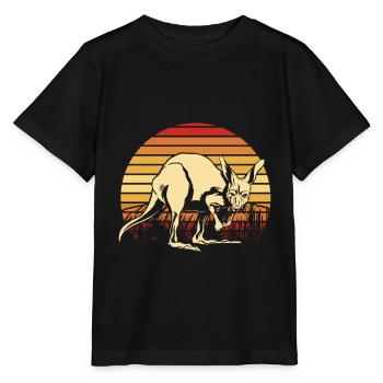 Kangourou Rétro Australie Down Under Outback - T-shirt bio MINI CREATOR Stanley/Stella Enfant - noir - Devant - Mikhail (115cm)