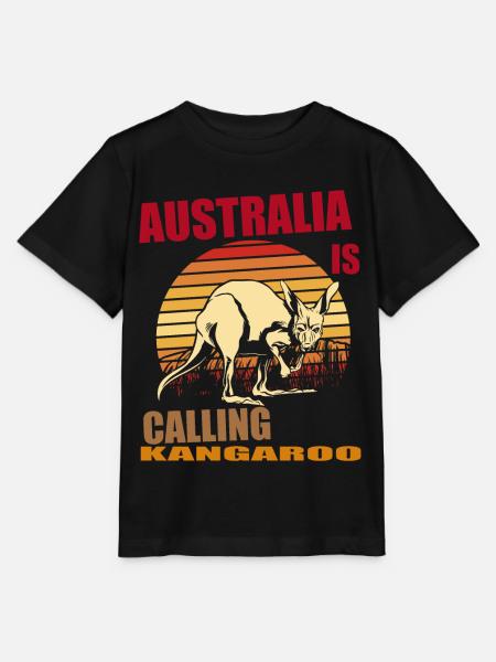 Känguru Retro Australien Calling Outback - Stanley/Stella Kinder T-Shirt MINI CREATOR - Schwarz