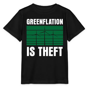 Greenflation is theft Inflation Green Energy - Stanley/Stella MINI CREATOR Kids’ T-Shirt - black - Front - Mikhail (115cm)