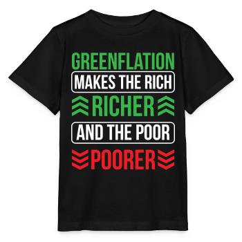 La greenflation rend les riches riches plus riches et les pauvres plus pauvres - T-shirt bio MINI CREATOR Stanley/Stella Enfant - noir - Devant - Mikhail (115cm)