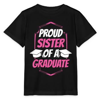 Fière sœur d’un diplômé diplômé - T-shirt bio MINI CREATOR Stanley/Stella Enfant - noir - Devant - Mikhail (115cm)