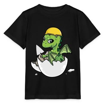 Dino Artisan Coquille d’oeuf Maçon Truelle Maurer Job - T-shirt bio MINI CREATOR Stanley/Stella Enfant - noir - Devant - Mikhail (115cm)