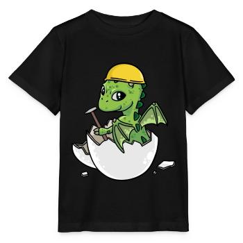 Dino Artisan Marteau Coquille d’Œuf Professions Métiers - T-shirt bio MINI CREATOR Stanley/Stella Enfant - noir - Devant - Mikhail (115cm)