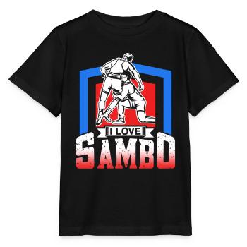 J’adore l’entraînement Sambo arts martiaux arts martiaux arts martiaux - T-shirt bio MINI CREATOR Stanley/Stella Enfant - noir - Devant - Mikhail (115cm)