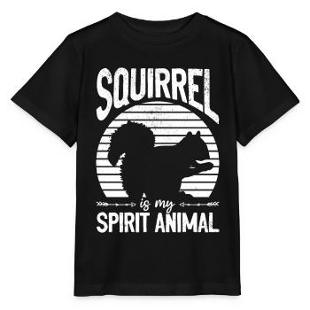 L’écureuil est mon , écureuil, - T-shirt bio MINI CREATOR Stanley/Stella Enfant - noir - Devant - Mikhail (115cm)
