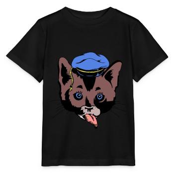 Cat’s Head Sailor Sailor Ship Ahoi maritim - T-shirt bio MINI CREATOR Stanley/Stella Enfant - noir - Devant - Mikhail (115cm)