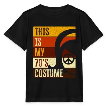 70s Seventies 1970s Party Outfit Costume - Stanley/Stella MINI CREATOR Kids’ T-Shirt - black - Front - Mikhail (115cm)