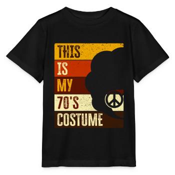 70s Seventies 1970s Party Outfit Costume - Stanley/Stella MINI CREATOR Kids’ T-Shirt - black - Front - Mikhail (115cm)