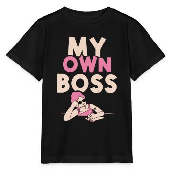 Mon propre patron Freelance freelance - T-shirt bio MINI CREATOR Stanley/Stella Enfant - noir - Devant - Mikhail (115cm)