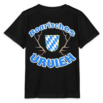 Boarisches Urvieh - Bayerisches Urvieh - Stanley/Stella Kinder T-Shirt MINI CREATOR  - Schwarz - Vorne - Mikhail (115cm)