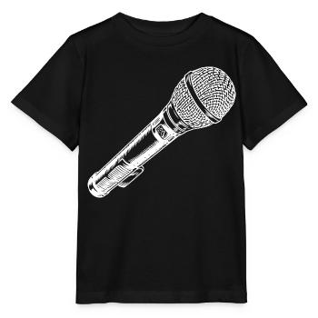 Mikrofon Hand gezeichnet - Stanley/Stella Kinder T-Shirt MINI CREATOR  - Schwarz - Vorne - Mikhail (115cm)