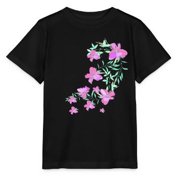 laurier-rose,fleur,lotus,vigne,floral,fleurs - T-shirt bio MINI CREATOR Stanley/Stella Enfant - noir - Devant - Mikhail (115cm)