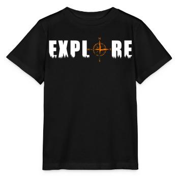 Explore Motiv mit einem Kompass - Stanley/Stella Kinder T-Shirt MINI CREATOR  - Schwarz - Vorne - Mikhail (115cm)
