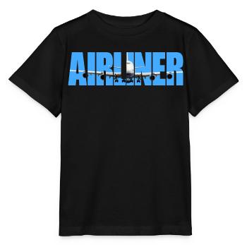 Avion Jumbo Jet - T-shirt bio MINI CREATOR Stanley/Stella Enfant - noir - Devant - Mikhail (115cm)
