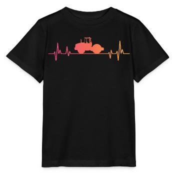 Compactor roller sunset construction - construction site - Stanley/Stella MINI CREATOR Kids’ T-Shirt - black - Front - Mikhail (115cm)