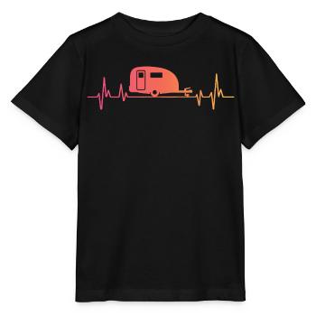 Sunset Heartbeat camper travel caravan - Stanley/Stella MINI CREATOR Kids’ T-Shirt - black - Front - Mikhail (115cm)
